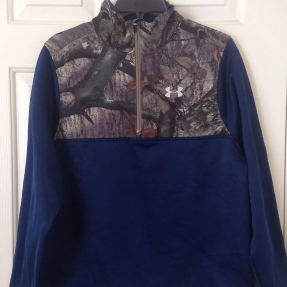 Under Armour Caliber 1/4 Zip Fleece Pullover Sweatshirt Mossy Oak Treestand Camo - Picture 1 of 5